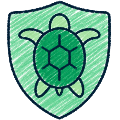 Protect Turtle handdrawn style illustration
